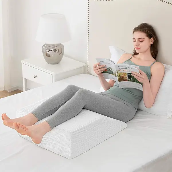 Leg Elevation Pillow with Cooling Gel Memory Foam Top - Image 4