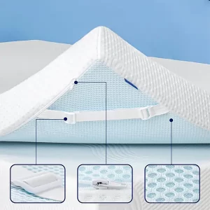 Ventilated Design 3 Inch Cooling Gel-Infused Memory Foam Mattress Topper - Image 3
