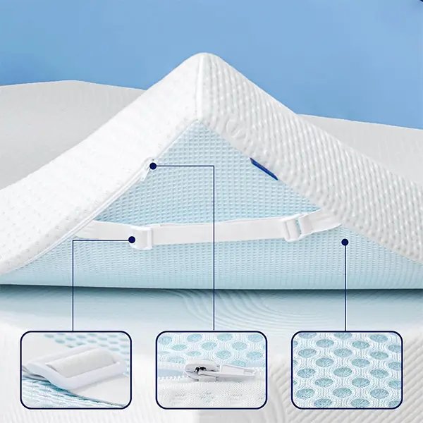 Ventilated Design 3 Inch Cooling Gel-Infused Memory Foam Mattress Topper - Image 3