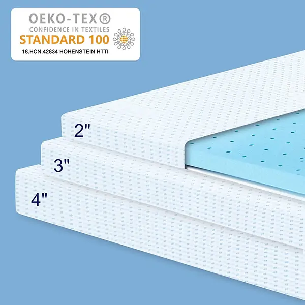 Ventilated Design 3 Inch Cooling Gel-Infused Memory Foam Mattress Topper - Image 4