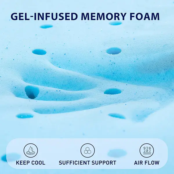 3 Inch Cooling Gel-infused Memory Foam Mattress Toppper