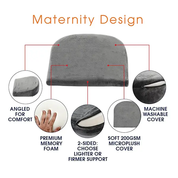 Memory Foam Maternity Wedge Cushion for Pregnancy Pain Relief and Belly Support - Image 3