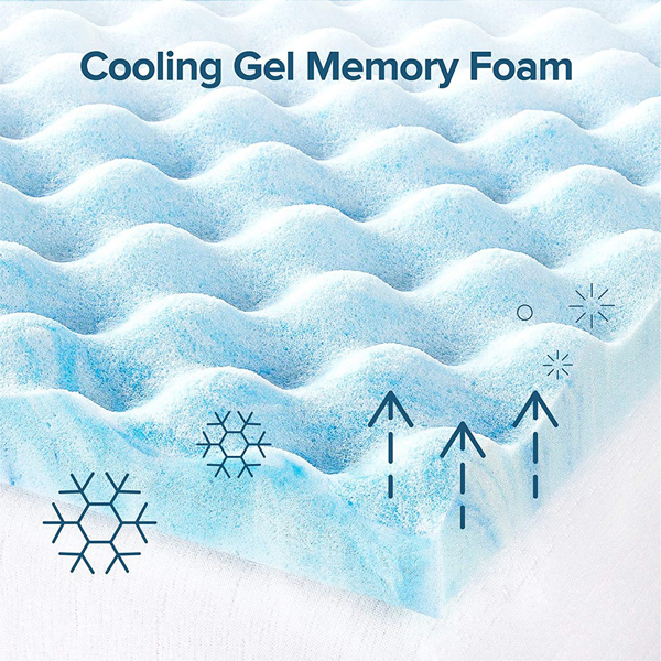 Cooling gel crate memory foam mattress topper