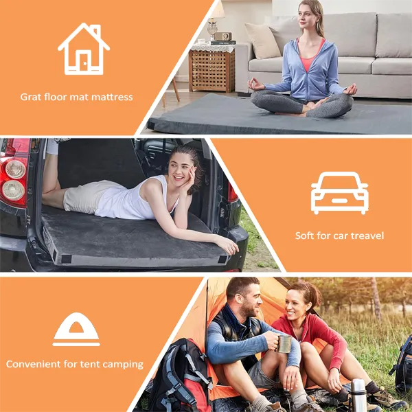 Multi-Use of a memory foam camping mattress pad